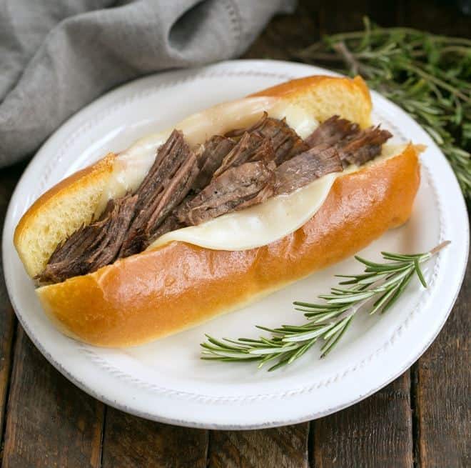 Instant Pot French Dip Sandwiches - a quicker version of the classic shredded beef sandwich with loads of flavor