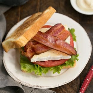 Brie Bacon Lettuce and Tomato Sandwich - A BLT sandwich with creamy French Brie!