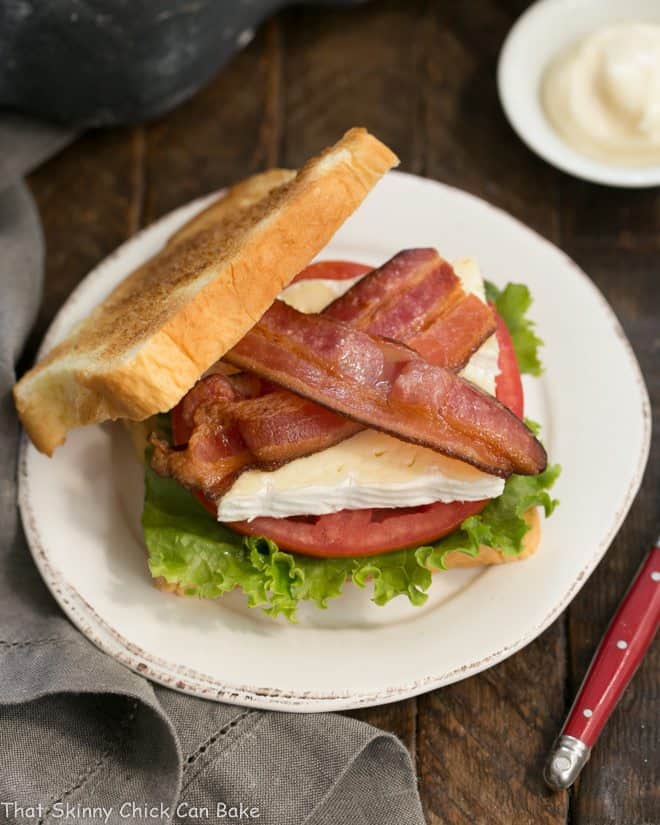 Brie Bacon Lettuce and Tomato Sandwich - A BLT sandwich with creamy French Brie!