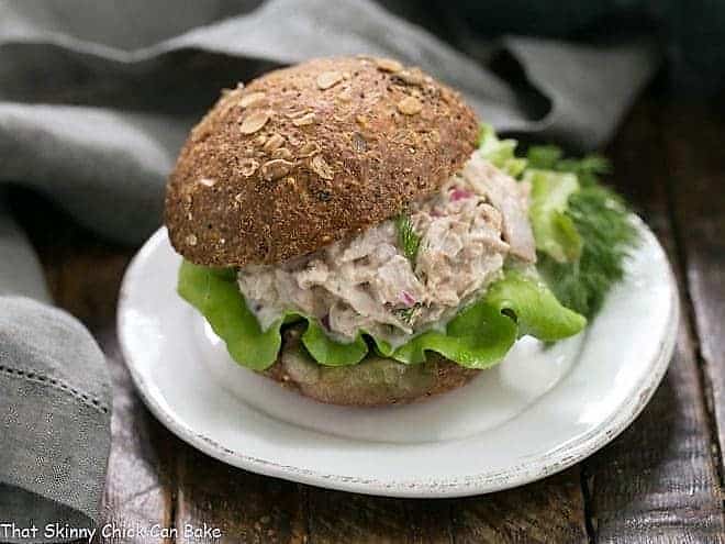 Tuna Salad with Fresh Dill - Perfect for Lent or Lunch - That Skinny Chick Can Bake