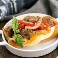 Italian Sausage and Peppers in a bun with Provolone