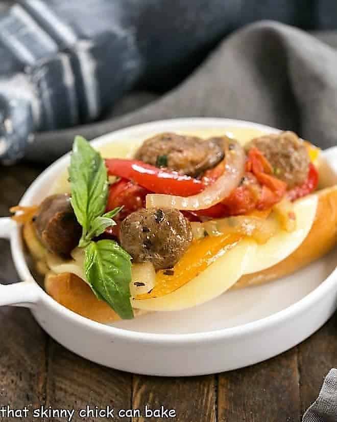 Italian Sausage and Peppers in a bun with Provolone