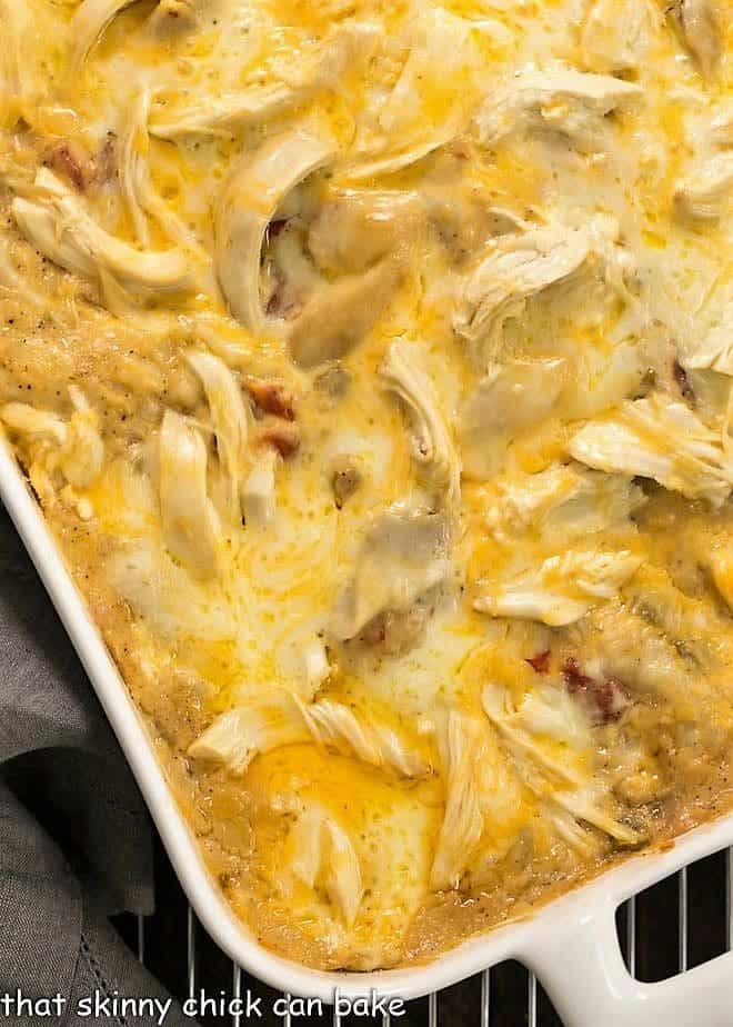 King Ranch Casserole from Scratch in a 9 x 13 casserole dish