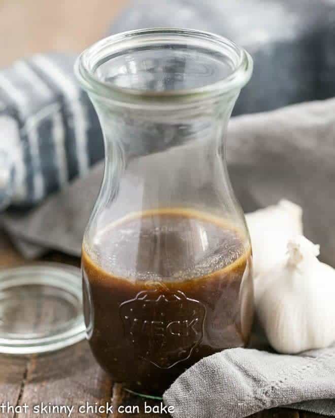 Easy Balsamic Vinaigrette in a glass jar