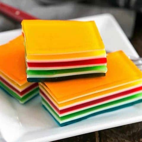 Layered Jello Rainbow Salad-image