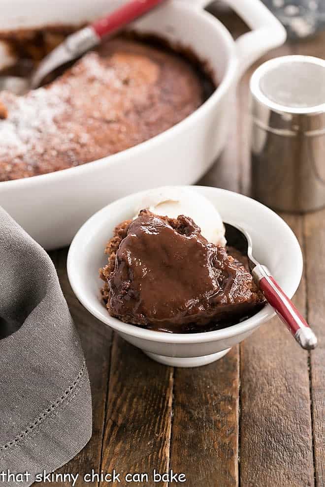 Easy Chocolate Pudding Cake - With a Shortcut! - That Skinny Chick Can Bake