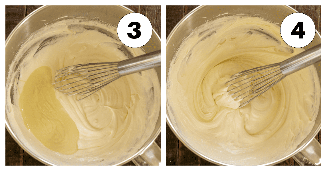 White Chocolate Swiss Meringue Buttercream Frosting process shots 3,4.