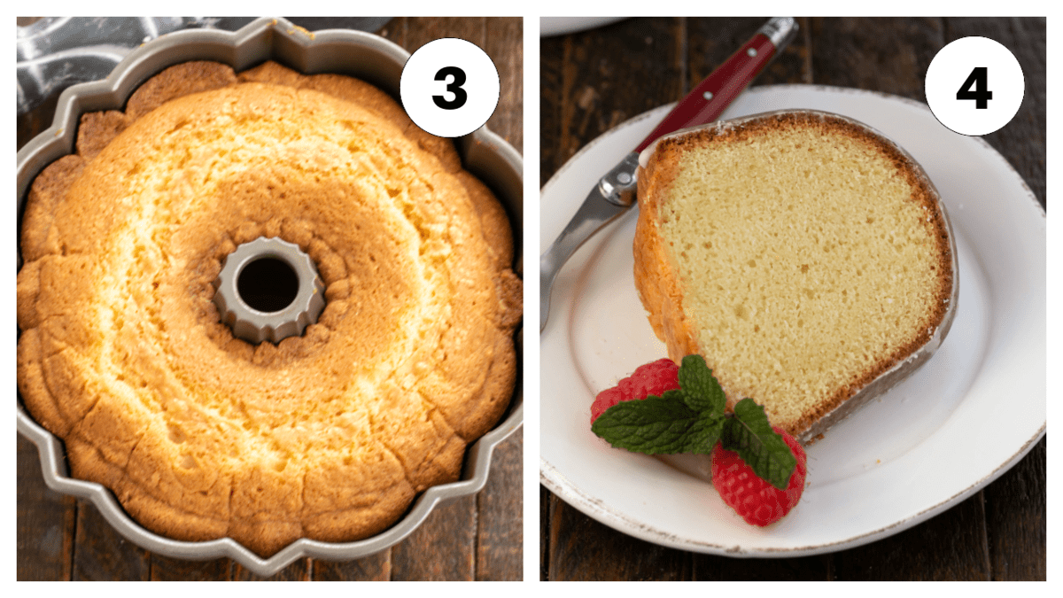 Sour cream pound cake process shots 3,4.