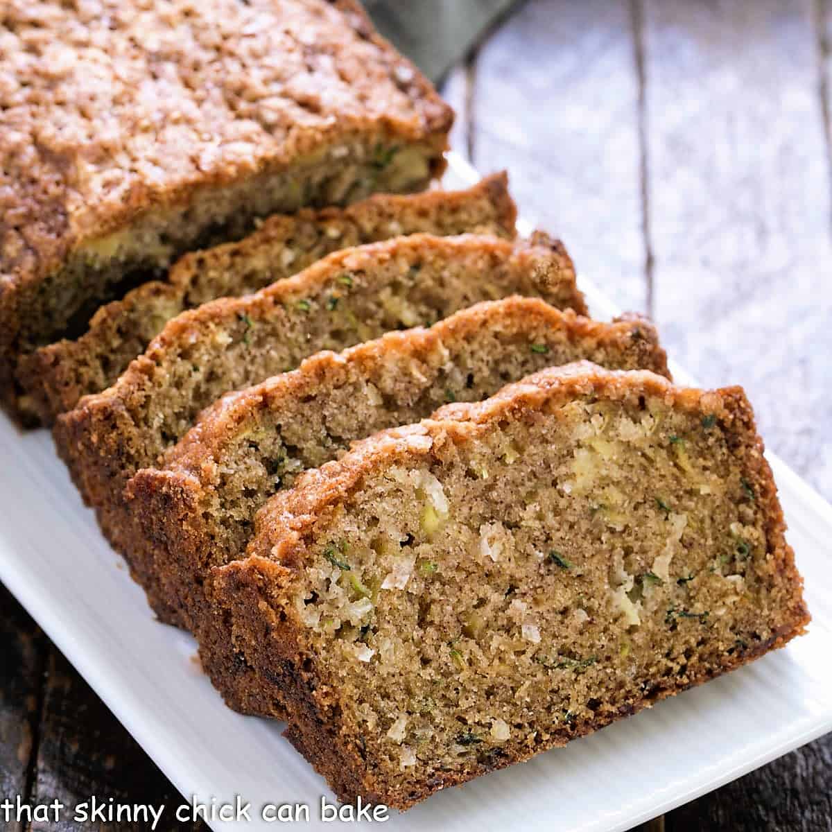 Zucchini Bread Recipe with Pineapple and Coconut.