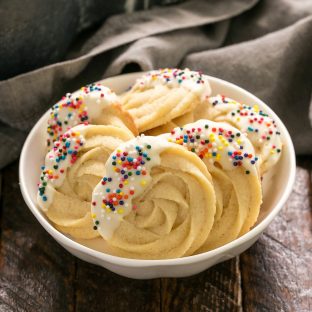 Danish Butter Cookies in a white bowl