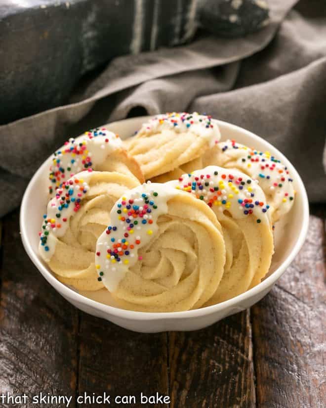 Danish Butter Cookies in a white bowl