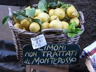 Baskett of lemons on the Amalfi coast.