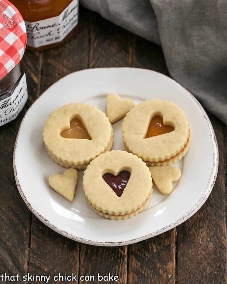 Jam Filled Linzer Cookies - Tasty & Festive! - That Skinny Chick Can Bake