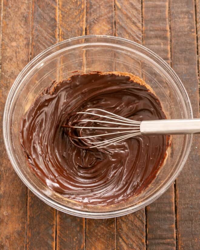 Mix cocoa into butter.
