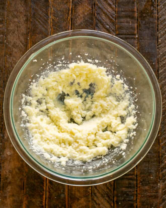 Butter mixture in bowl.