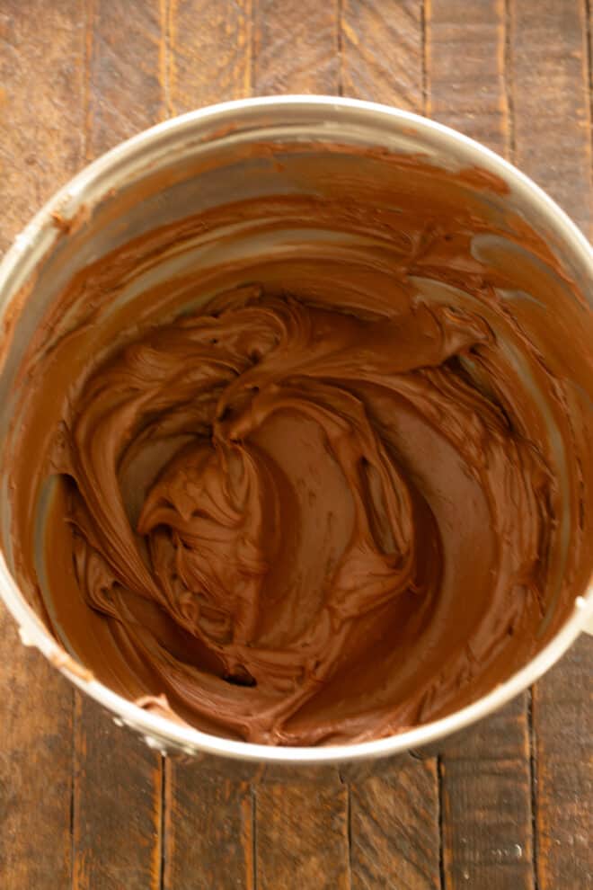 Mixed chocolate frosting.