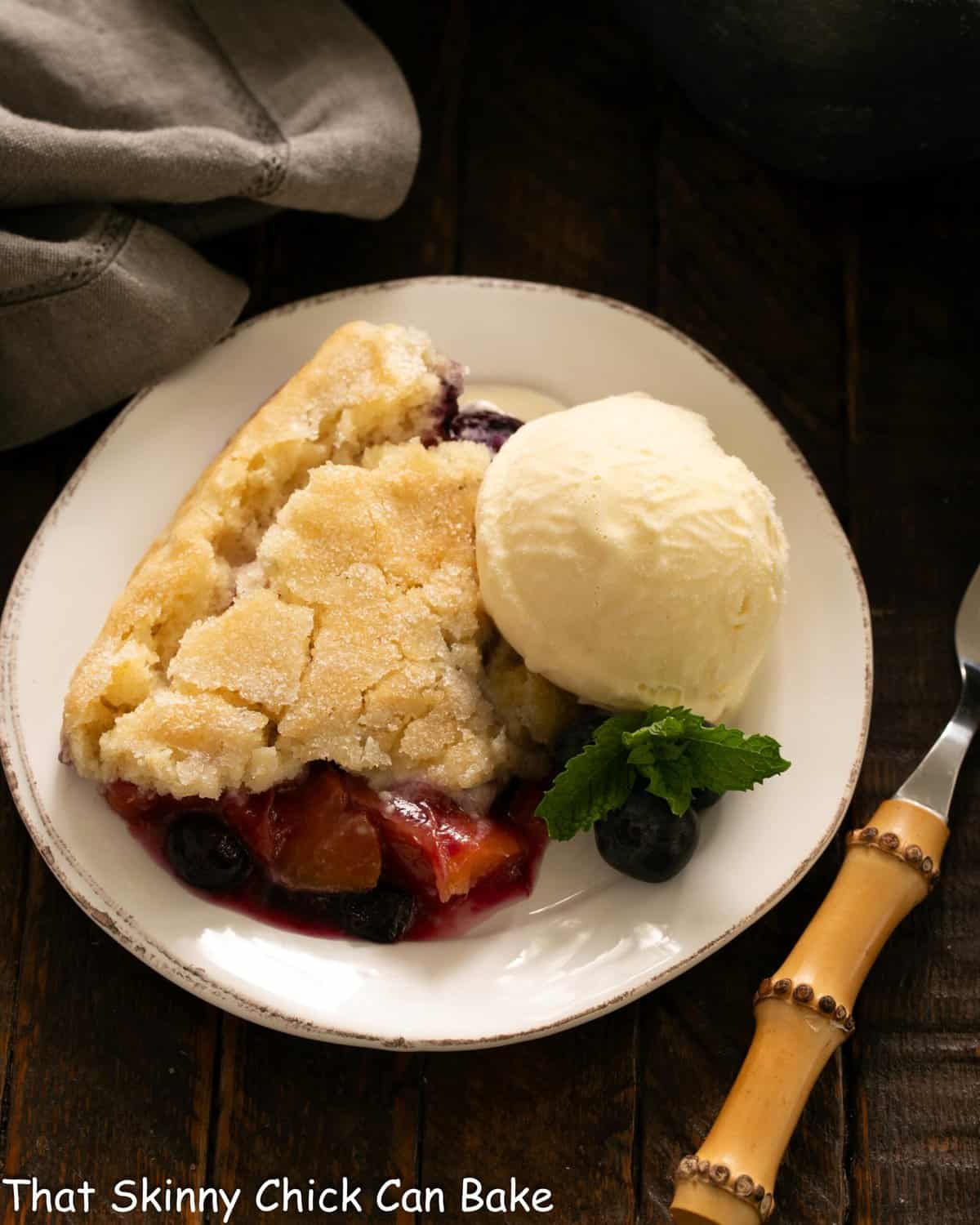 Peach Blueberry Cobbler
