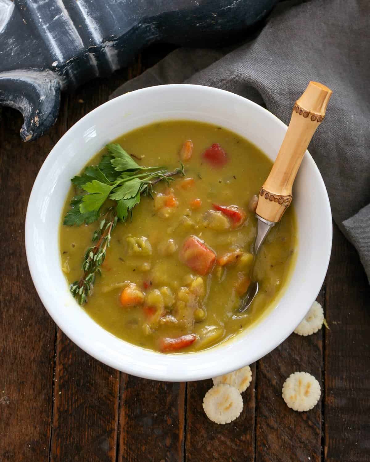 Split Pea and Ham Soup - Hearty Comfort Food - That Skinny Chick Can Bake