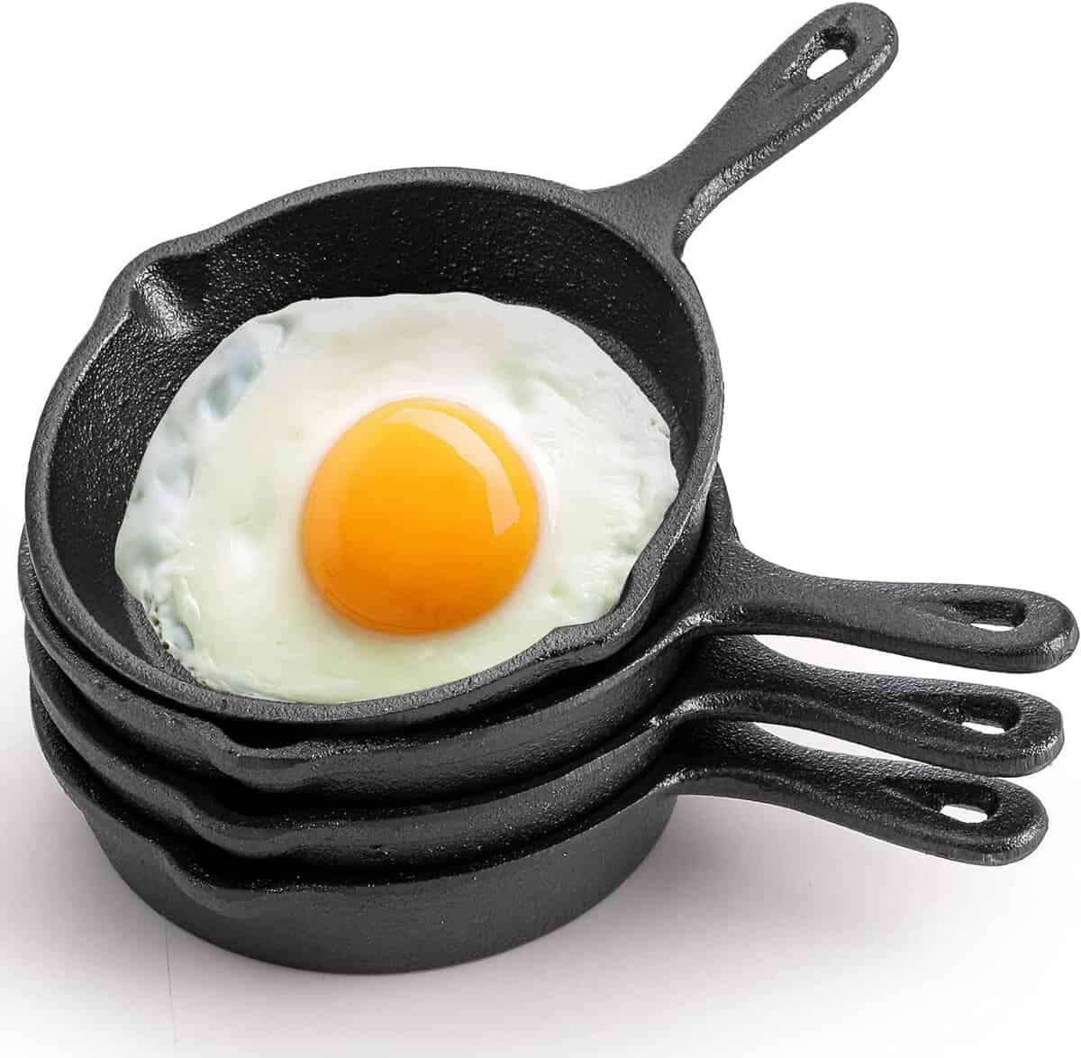4-inch cast iron skillets (smaller than the 5-inch skillets in the recipe so won't need to be baked as long)