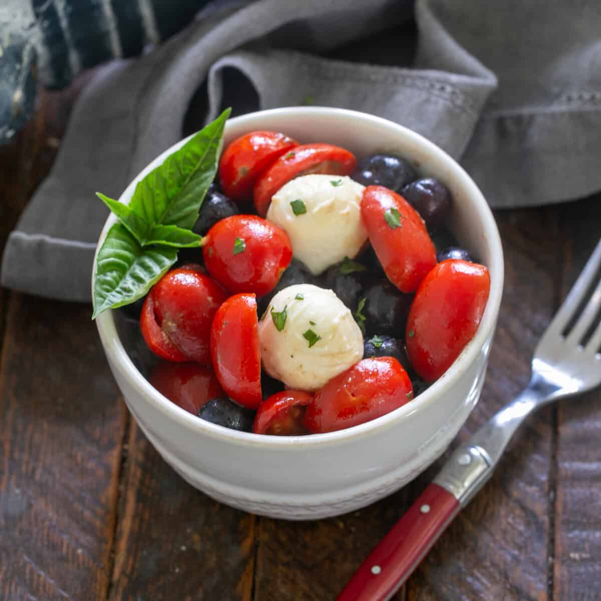 Caprese Salad with Blueberries - A Tasty Twist on a Classic - That Skinny Chick Can Bake